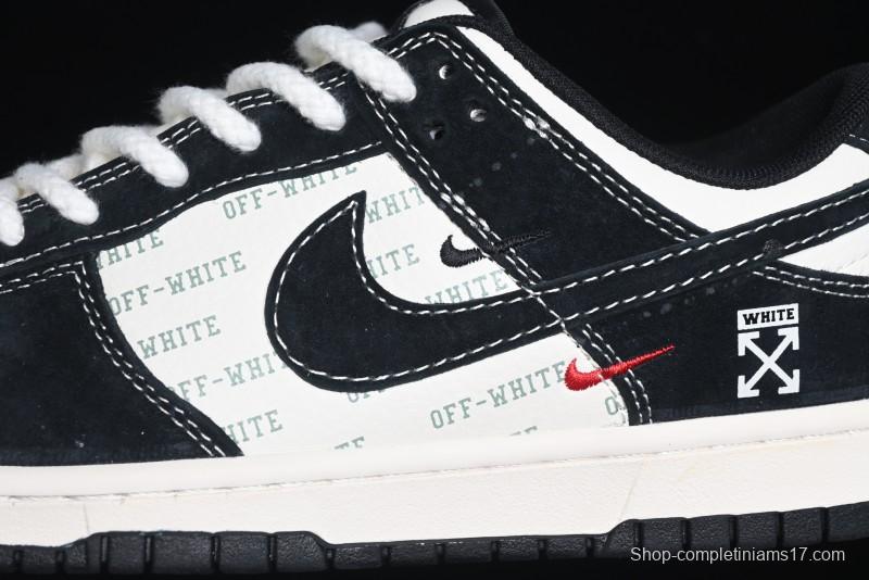 Nike SB Dunk Low Off-White Collaboration - Anniversary High-End Custom Low-Top Casual Skate Shoes - YX5066-211