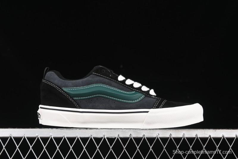Vans Knu Skool Carbon Grey Black Green Low Top Retro Casual Vulcanized Sneakers - VN000D6CCI2