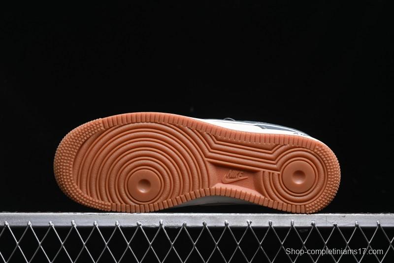 Nike Air Force 1 '07 Low Stussy Collaboration - Grey White Gum Sole Low-Top Casual Sneakers - XZ9688-101