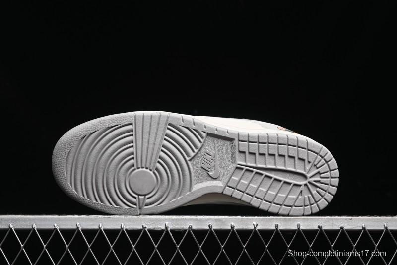 Nike SB Dunk Low Gucci Collaboration - Smoke Grey Sole Anniversary High-End Custom Low-Top Casual Skate Shoes - XX2025-802