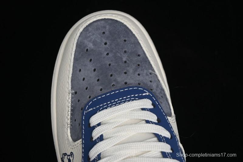 Nike Air Force 1 '07 Low Violent Bear Collaboration - Grey Beige Blue Low-Top Casual Sneakers - KK1988-017