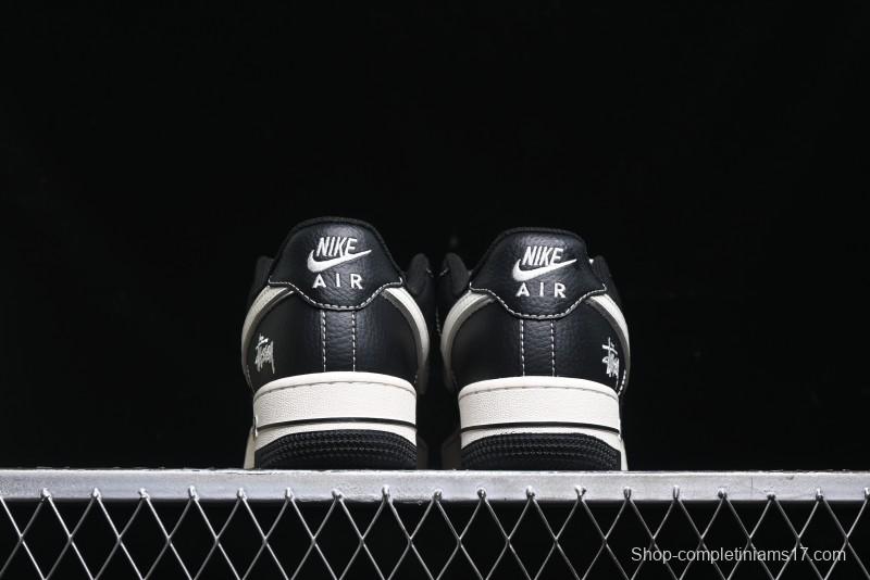 Nike Air Force 1 '07 Low Stussy Collaboration - All Black Low-Top Casual Sneakers - XZ6188-311