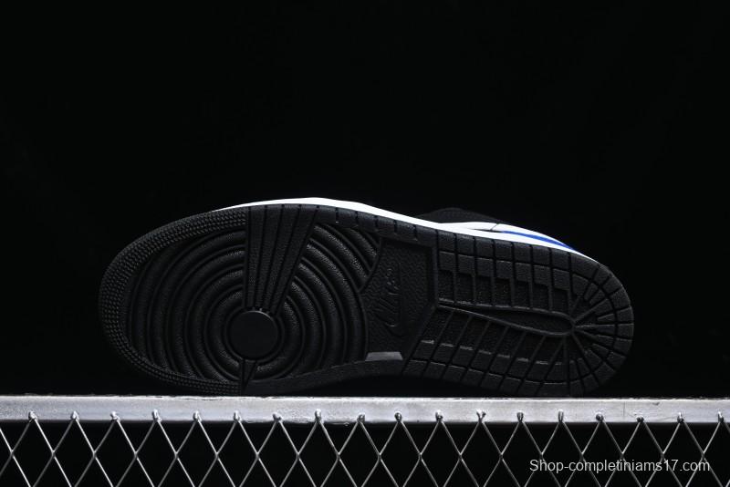 Nike Air Jordan 1 Low Retro Basketball Shoes Black Blue - 553558-042