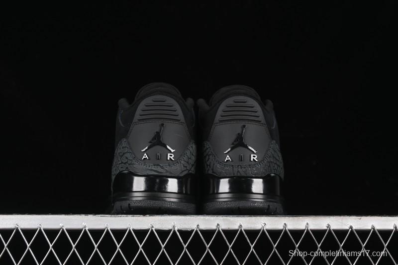 Nike Air Jordan 3 Retro Basketball Shoes in Midnight Black - CT8532-001