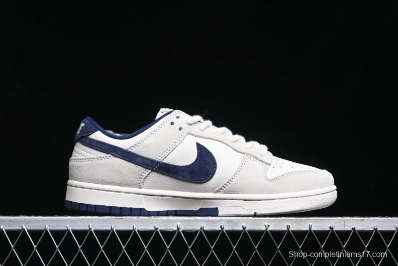 Nike SB Dunk Low Supreme x Stussy Triple Collaboration - Off White Navy Swoosh Anniversary High-End Custom Low-Top Casual Skate Shoes - SJ2068-271