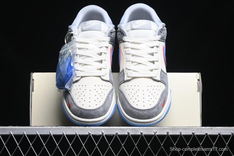 Nike SB Dunk Low Supreme Collaboration Anniversary Custom Low-Top Casual Skate Shoes - KK1333-010