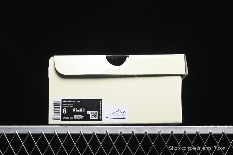 Nike Air Force 1 '07 Low Supreme Collaboration - Light Blue Shadow Swoosh Casual Sneakers - XZ6188-989