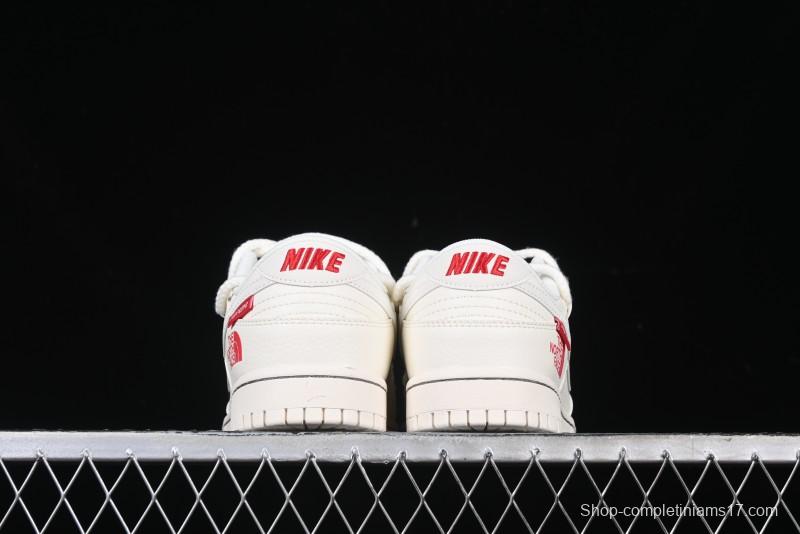 Nike SB Dunk Low x The North Face x Supreme Series - Strap Beige White Hook Anniversary High-End Custom Low-Top Casual Skate Shoes - YX5066-229