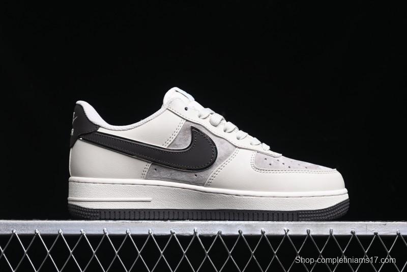Nike Air Force 1 '07 Low Stussy Collaboration - White Black Sole Low-Top Casual Sneakers - XZ6188-279