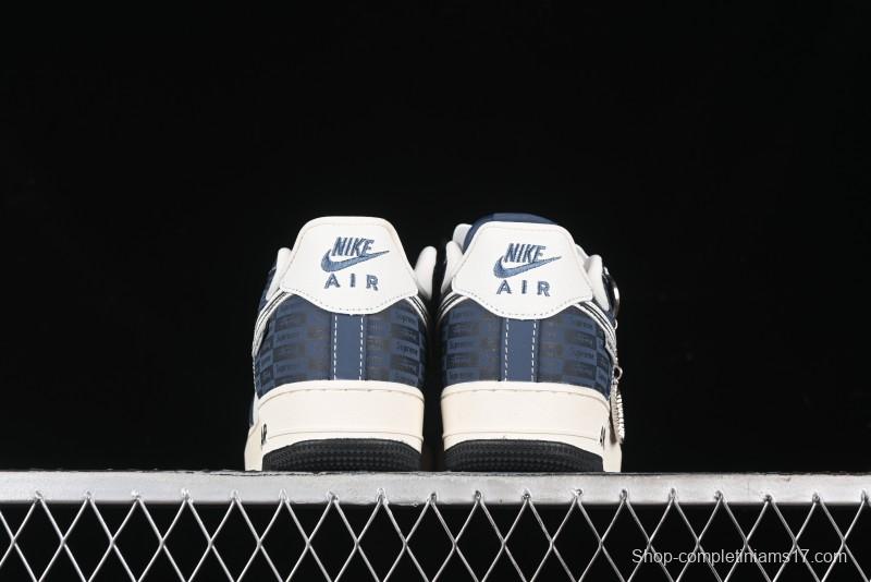 Nike Air Force 1 '07 Low Supreme Casual Sneakers in White-Blue Shadow - KK1988-009