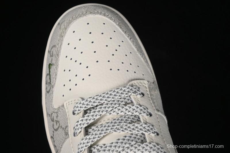 Nike SB Dunk Low Gucci Collaboration - Smoke Green Anniversary High-End Custom Low-Top Casual Skate Shoes - XX2025-389