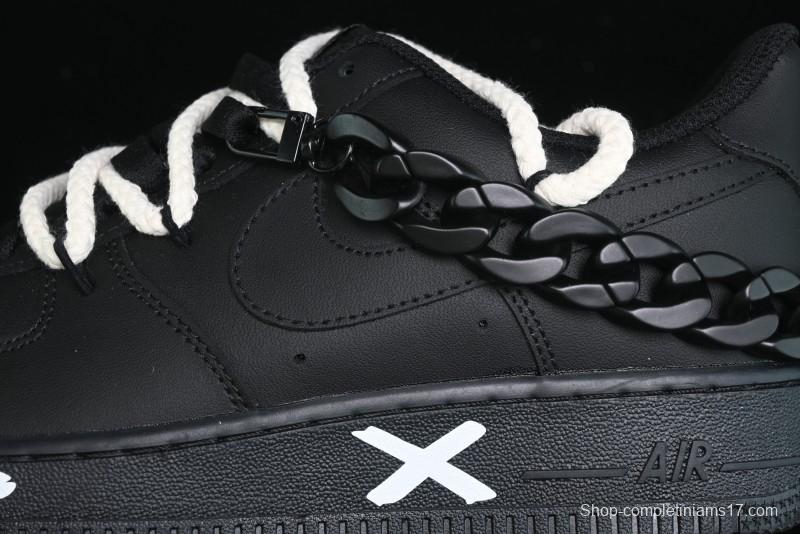 Nike Air Force 1 '07 Low Black Deconstructed Utility Casual Sneakers - CW2288-763