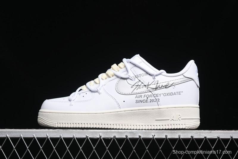 Nike Air Force 1 '07 Low Silver Hook Off-White Style Casual Sneakers - ZH0316-049