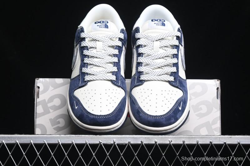Nike SB Dunk Low The North Face Collaboration - Light Blue Grey Check Anniversary High-End Custom Low-Top Casual Skate Shoes - YX5066-251