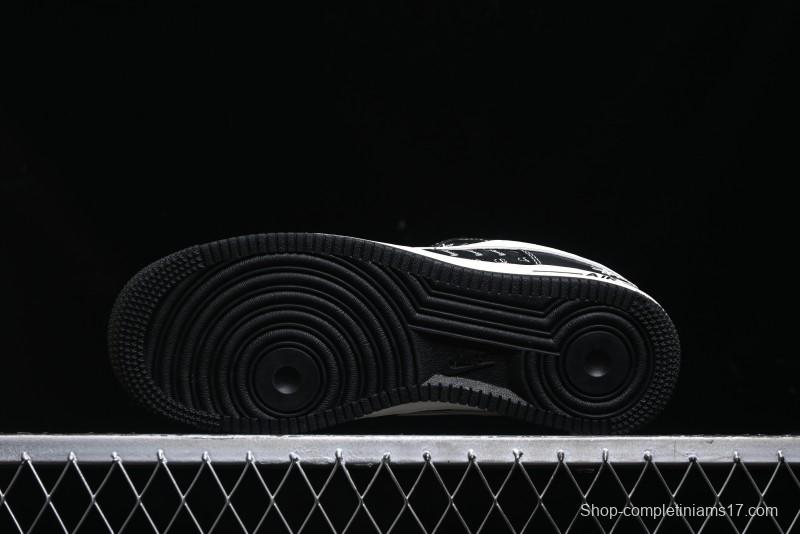 Nike Air Force 1 '07 Low Stussy Collaboration - All Black Low-Top Casual Sneakers - XZ6188-311