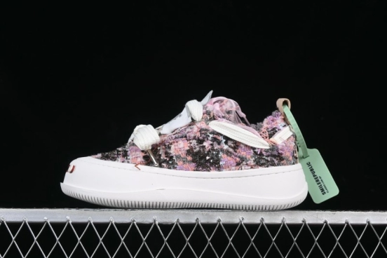 SMILEREPUBLIC SMILE Canvas Sneakers with Cut Wool Fringe and Unique Weaving - G.D4