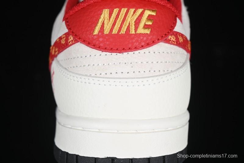 Nike SB Dunk Low Year of the Snake Series Monogram Red Swoosh Anniversary Custom Low-Top Casual Skate Shoes - DJ2024-081