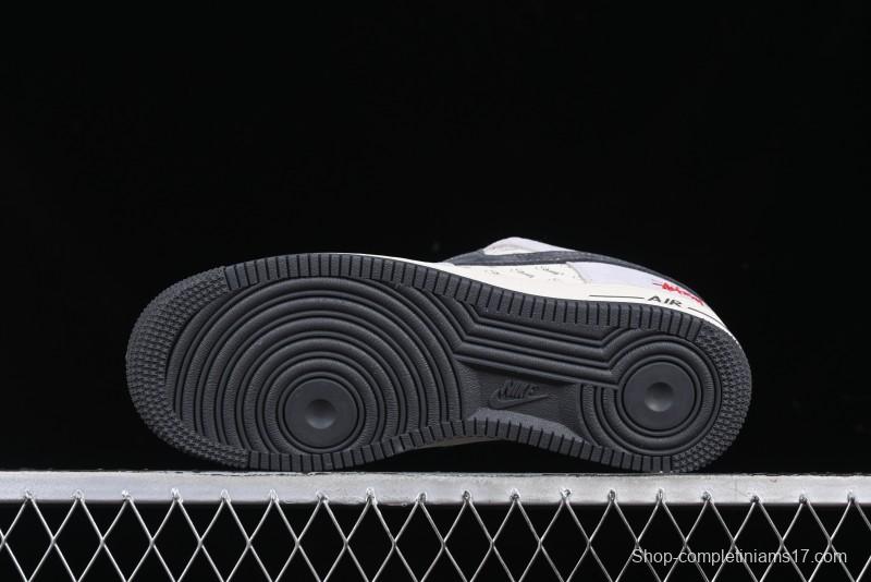 Nike Air Force 1 '07 Low Stussy Collaboration Pig Skin Swoosh Logo Low-Top Casual Sneakers - XS1958-501