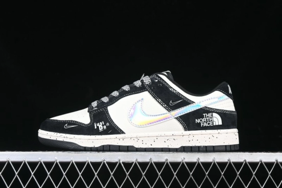 Nike SB Dunk Low The North Face Collaboration Beige Black Iridescent Swoosh Anniversary Custom Low-Top Casual Skate Shoes - DM6868-018