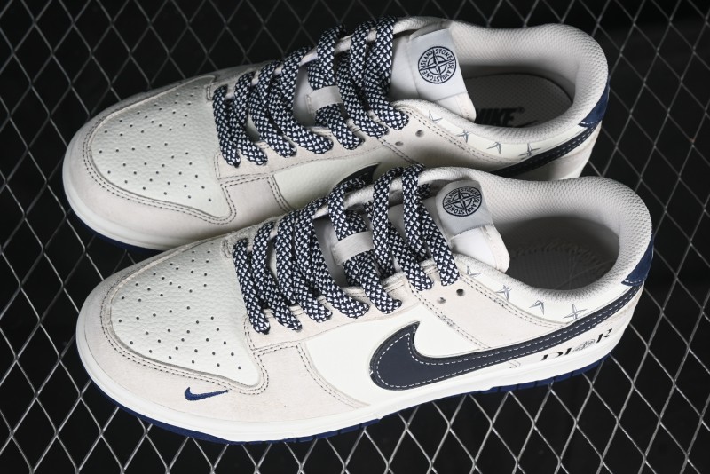 Nike SB Dunk Low Dior x Stone Island Triple Collaboration Anniversary High-End Custom Sneakers - DJ2024-085
