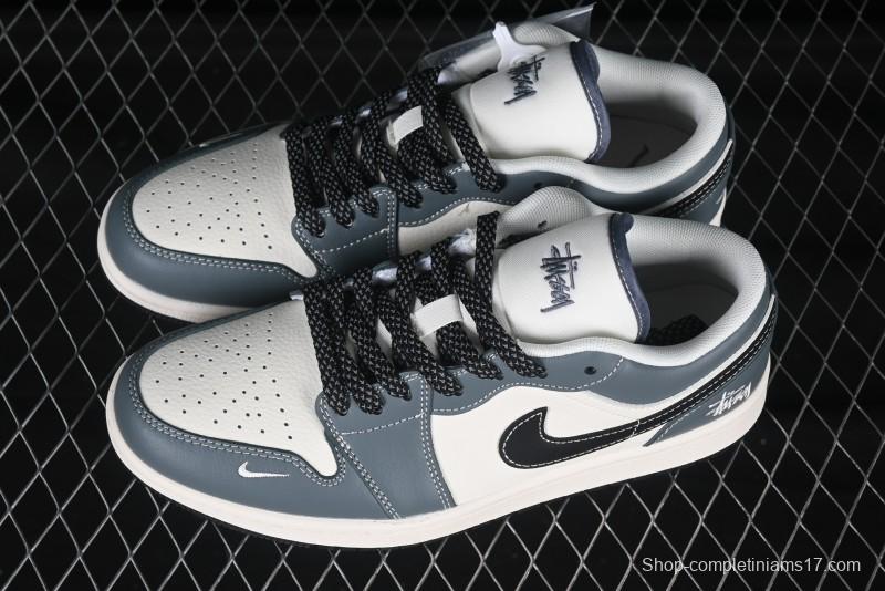 Nike Air Jordan 1 Low Stussy Collaboration Retro Basketball Shoes - XX3318-506