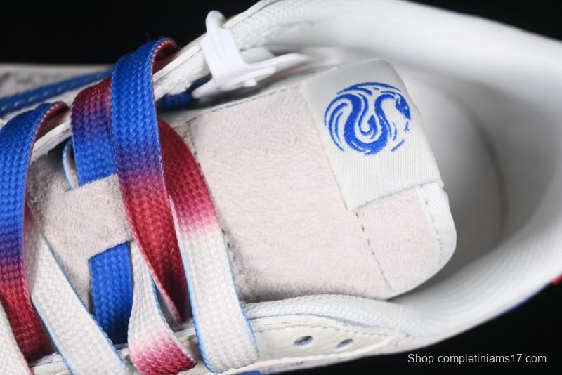 Nike Travis Scott x Fragment Design x Air Jordan 1 Low OG SP AJ1 Snake Year Limited Blue Swoosh Gum Sole Low-top Casual Sneakers - XS3086-011