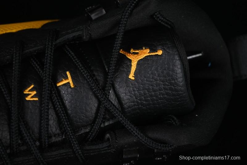 Nike Air Jordan 12 Retro Basketball Shoes in Black and Yellow - 130690-070