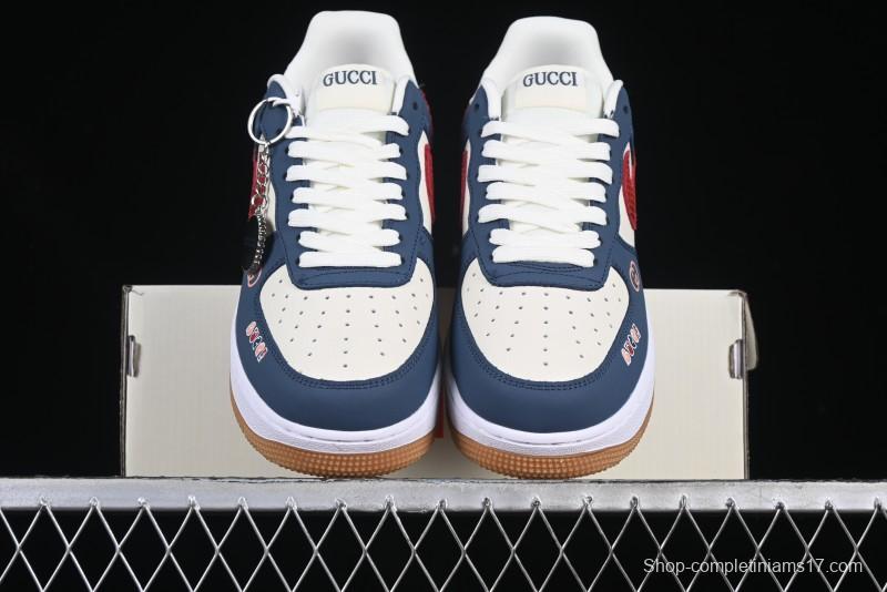 Nike Air Force 1 '07 Low Gucci Collaboration Snake Pattern Red Swoosh Casual Sneakers - DF0188-039