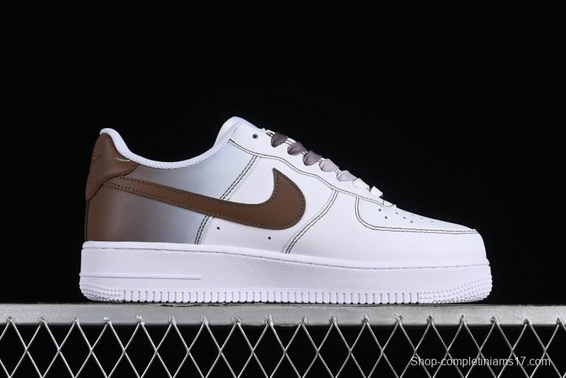 Nike Air Force 1 '07 Low Custom Anime Theme Gradient Brown Swoosh Casual Sneakers - FN0366-103
