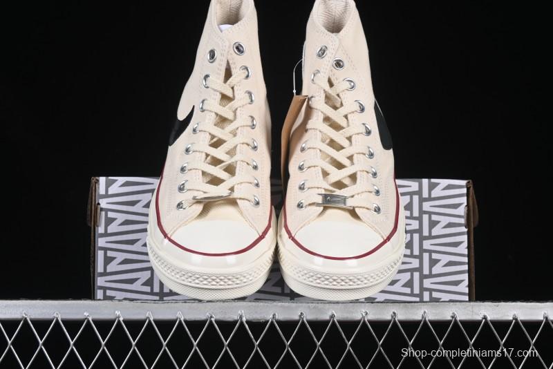 A Ma Maniere x Nike x Converse Chuck 70 High Top Sneakers with Leather and Velvet Swoosh Logo - A13388C