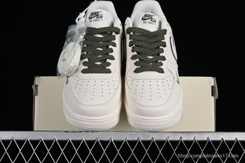 Nike Air Force 1 '07 Low Classic Military Green Mini Swoosh Starry Sky Casual Sneakers - MJ0319-022