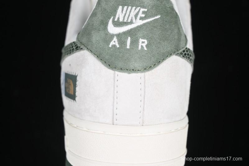 Nike Air Force 1 '07 Low The North Face Collaboration Green Snake Swoosh Casual Sneakers - DF0188-026
