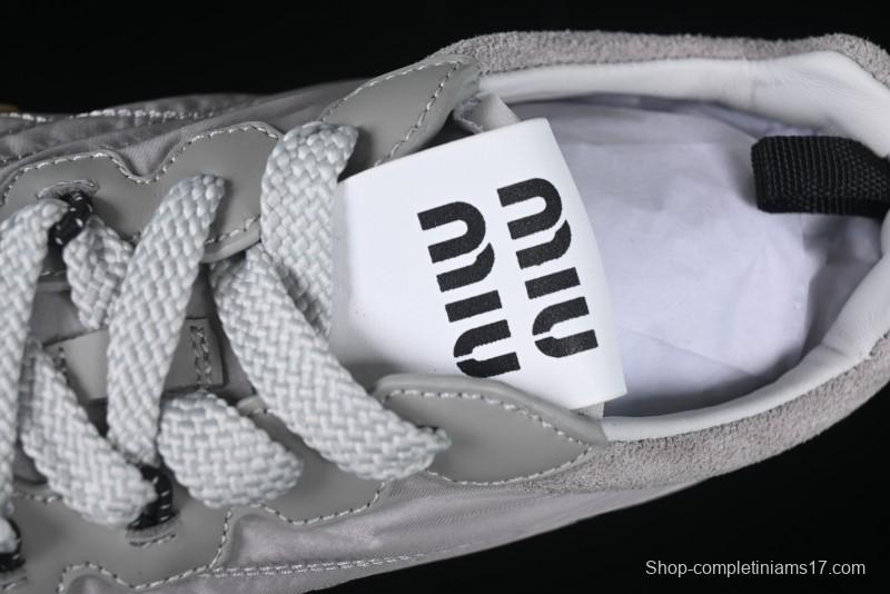 Miu Miu Suede Round Toe Lace-Up Low Top Women's Casual Shoes - 99D4