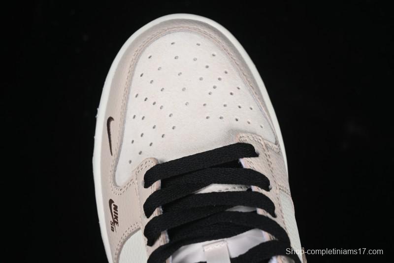 Nike SB Dunk Low Dior Collaboration Cream Coffee Floral Swoosh Anniversary Custom Low-Top Casual Sneakers - DJ2024-097