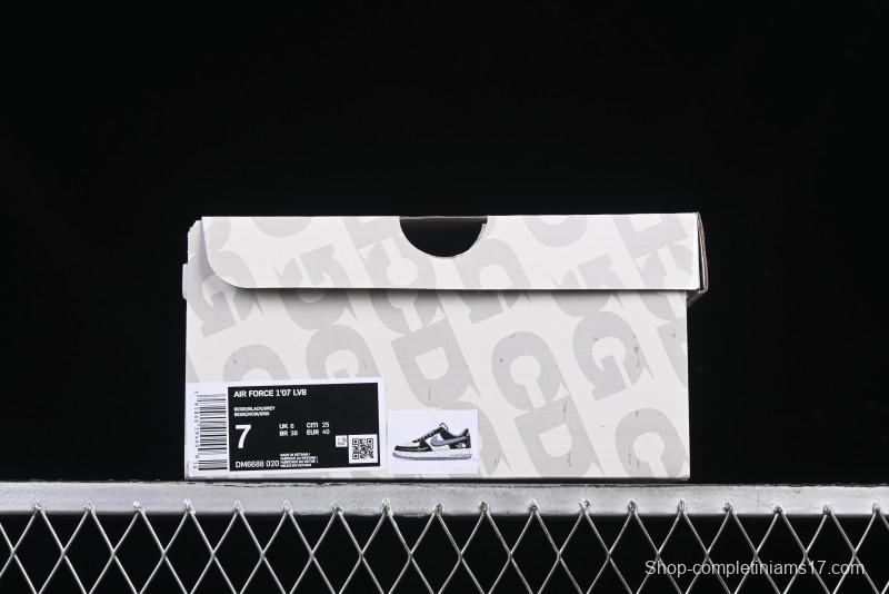 Nike Air Force 1 '07 Low The North Face Collaboration Black Grey Double Swoosh Casual Sneakers - DM6688-020