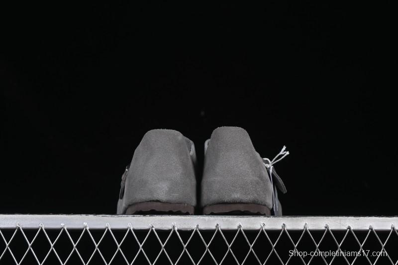 Birkenstock London BS Unisex Slip-On Comfort Shoes with Soft Suede Leather and Lambswool Insole - BS