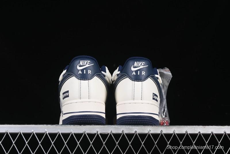 Nike Air Force 1 '07 Low Supreme Collaboration Beige Blue Low-Top Casual Sneakers - DM6688-018