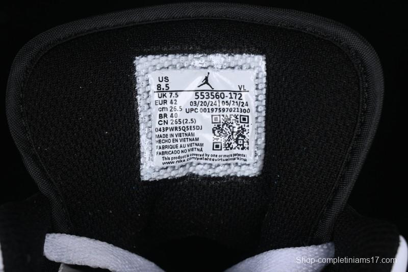 Nike Air Jordan 1 Low AJ1 Reverse Panda Low-Top Lifestyle Basketball Shoes - 553560-172