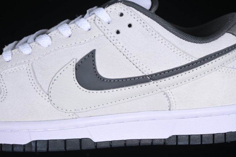 Nike Dunk Low 85 Double Swoosh White Grey SB Low Top Casual Skate Shoes - HV1800-101