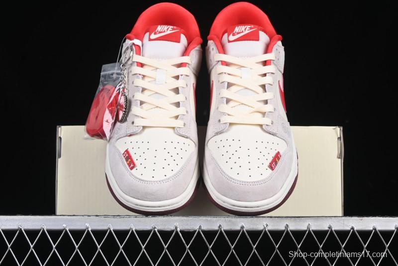 Nike SB Dunk Low Stussy Anniversary Edition Custom Sneakers with Red Swoosh - KK1333-021