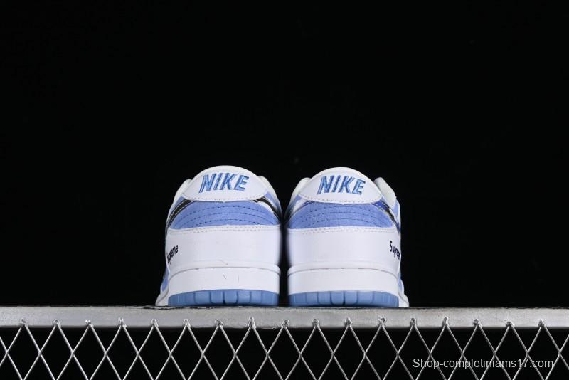 Supreme x Nike SB Dunk Low Royal Blue Anniversary High-End Custom Casual Skate Shoes - JH8039-936