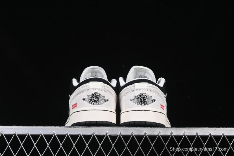 Nike Air Jordan 1 Low Supreme Collaboration Spider Custom High-End Retro Basketball Shoes - XS6086-007