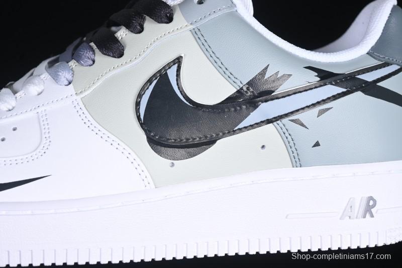 Nike Air Force 1 '07 Low Hand-Painted Broken Hook Casual Sneakers - CV2288-011