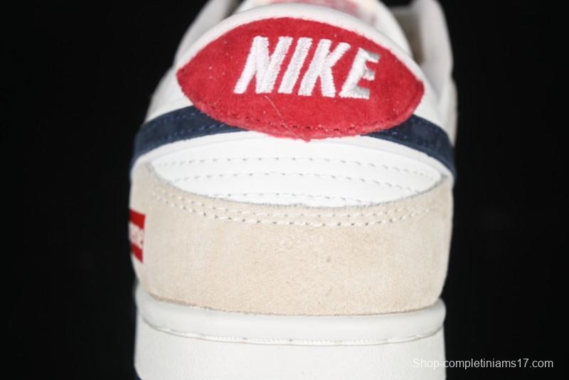 Nike SB Dunk Low Supreme Collaboration - Cream Coffee Anniversary High-End Custom Low-Top Casual Skate Shoes - AG3702-850