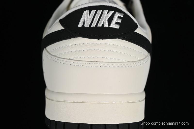 Nike SB Dunk Low Lightning Collaboration - Off White Black Colorway with Mini Swoosh Anniversary Custom Edition Low Top Casual Skate Shoes - XD1688-028