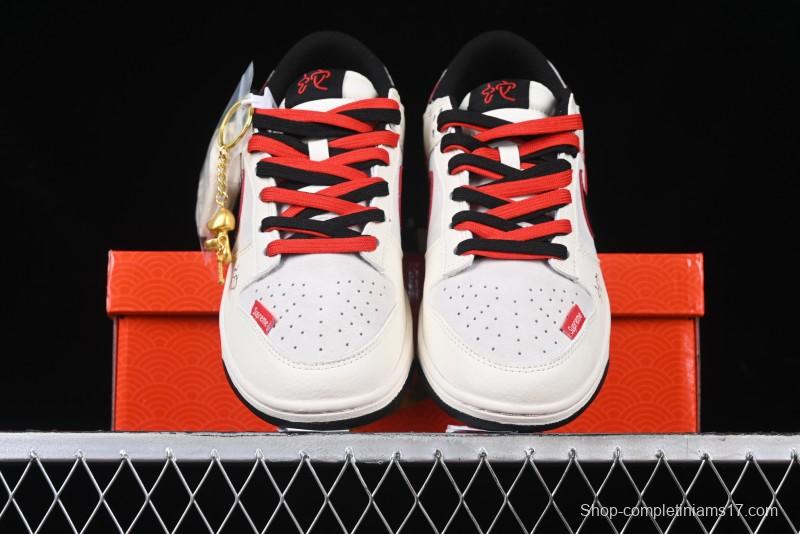 Nike SB Dunk Low Year of the Snake Series - Black Snakeskin with Black Swoosh Anniversary Custom Low-Top Casual Skate Shoes - DM6868-012