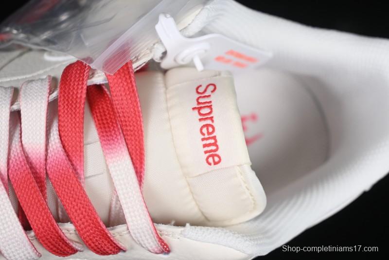 Nike Air Force 1 '07 Low Supreme Collaboration Beige Red Color Block Low-Top Casual Sneakers - BB7577-216