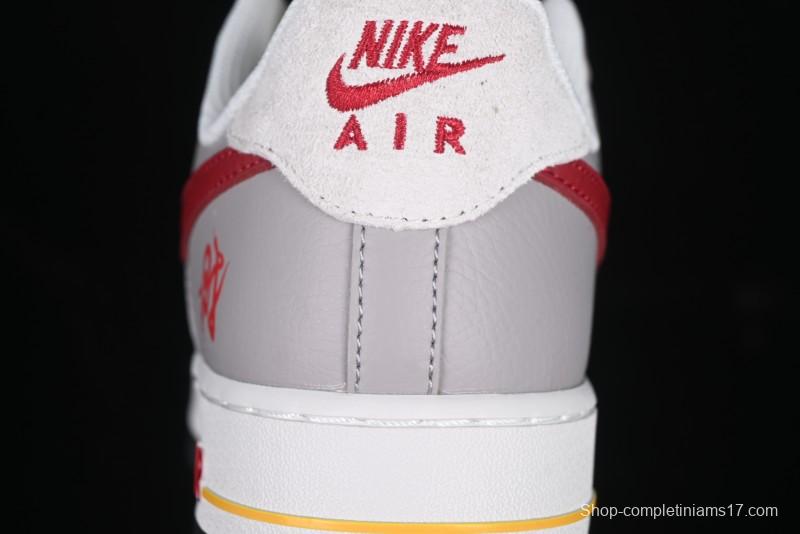 Nike Air Force 1 '07 Low Year of the Snake Limited Edition Beige Grey Red Swoosh Casual Sneakers - DM6688-029