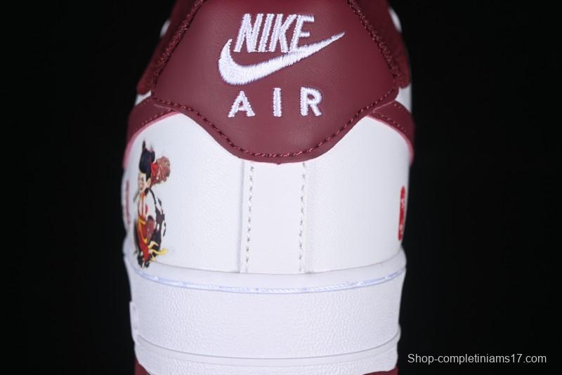 Nike Air Force 1 '07 Low "Nezha" 2D Hand-Painted Doodle Casual Sneakers with Full-Length Air Cushion - FV5988-105