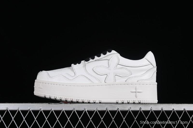 SMFK Comfortable Chunky Sole White Sneakers - T.D4
